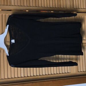 Freeloader Brand Black Long Semi Sheer Sleeve V-Neck Blouse-NWOT